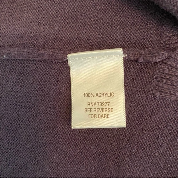 Croft and Barrow Purple Sweater Vest Cardigan - Picture 6 of 7